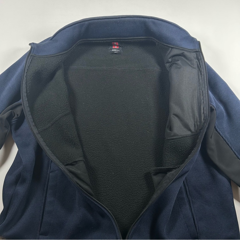 Swiss Tech Mens Softshell Jacket 2xl Blue Zipped Pockets Fleece Lining - Picture 3 of 9